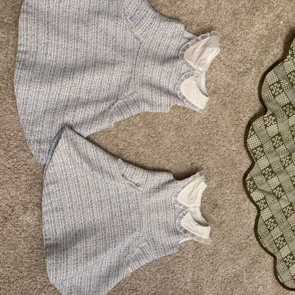 Janie and Jack Blue and White Girls Tweed Dress 4T & 2T